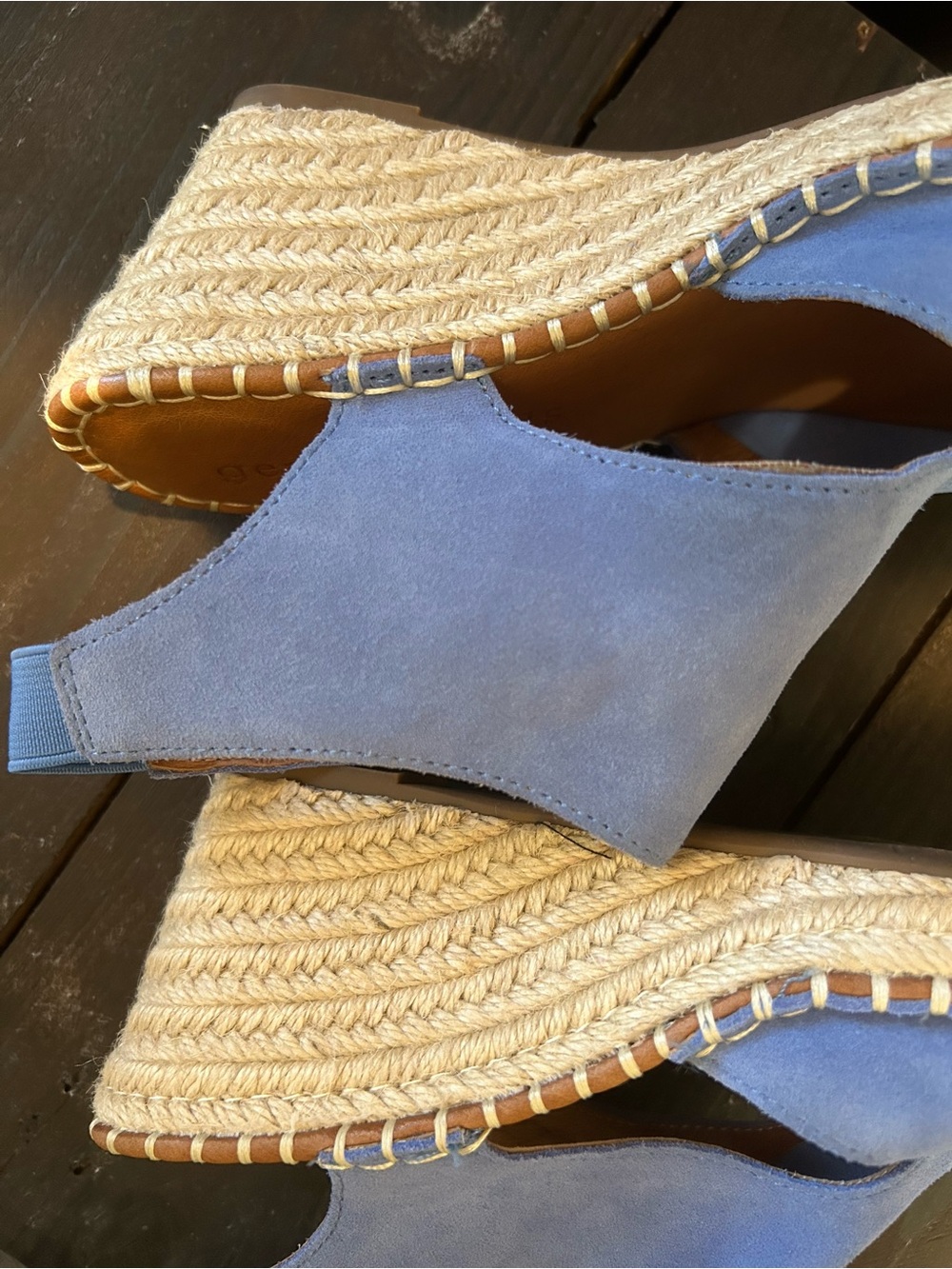 Gentle Souls Blue Suede Wedge Size 7.5 - Picture 7 of 10